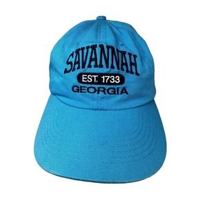 Savannah Georgia Established 1773 Collegiate Arch Turquoise Blue Adjustable Hat